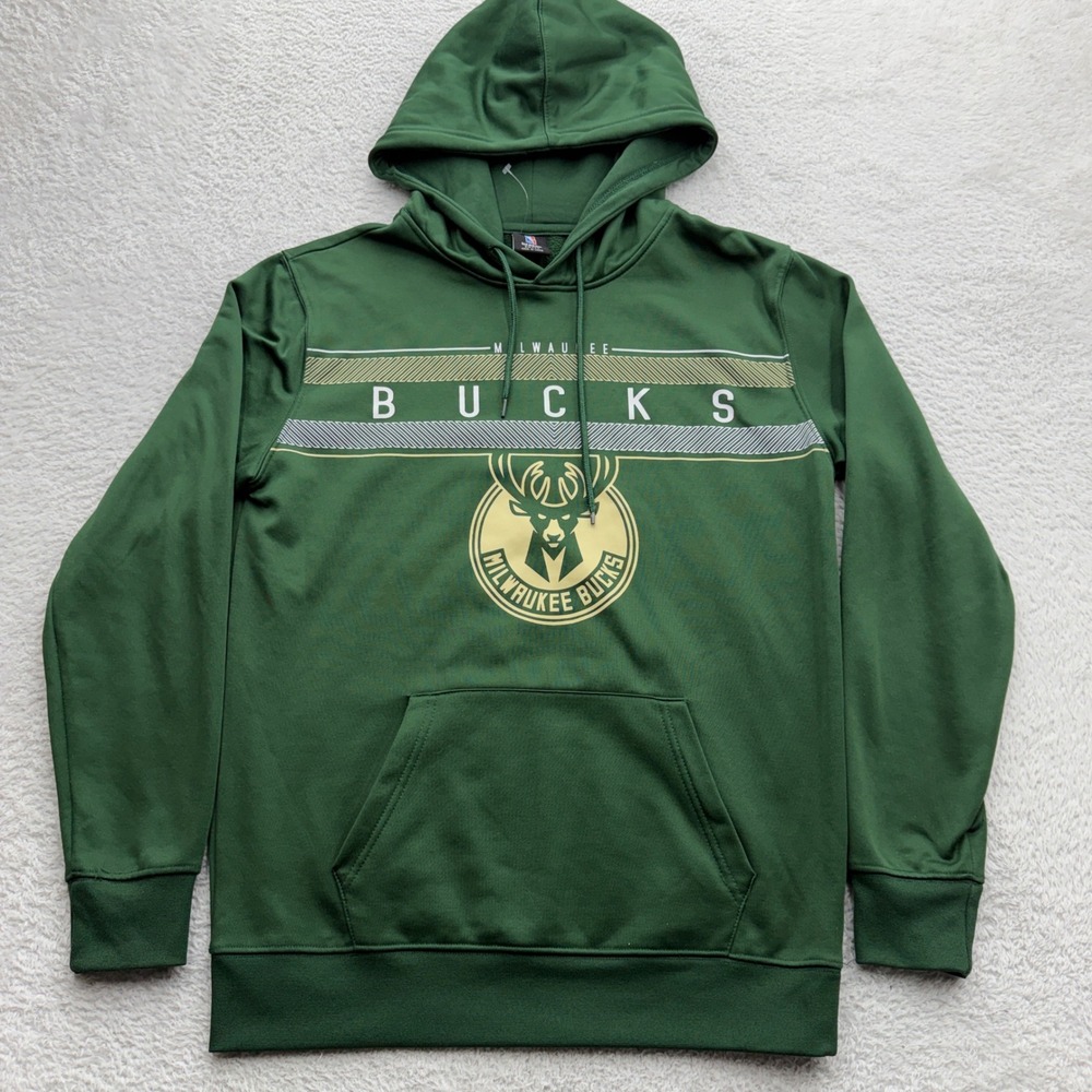UNK NBA Milwaukee‎ Bucks Mens Small Green Graphic Pullover Hoodie Sweatshirt
